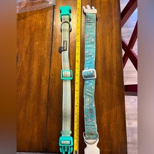Two dog collars that fit medium or large dogs